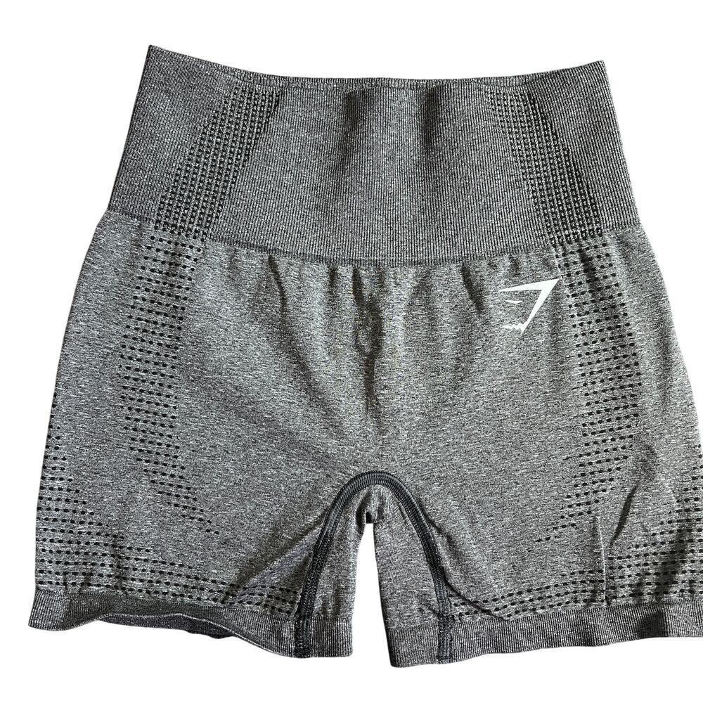 Gymshark Seamless Scrunch Shorts Womens Small Gray Marl High Waisted Workout